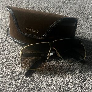 Tom Ford Black and Gold Aviator Sunglasses